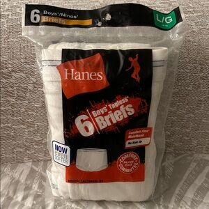 Hanes Boys' White Tagless Briefs 6-Pack Comfort Flex No Ride Up